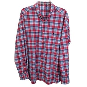 Vineyard Vines Men's On the Go OTG Performance Button Down Shirt Plaid Large